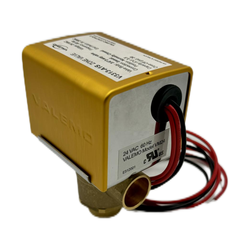 CASE of (12) V3313-A1S Motorized Zone Valve, 3-way, 3/4" Sweat, 24 VAC with End Switch