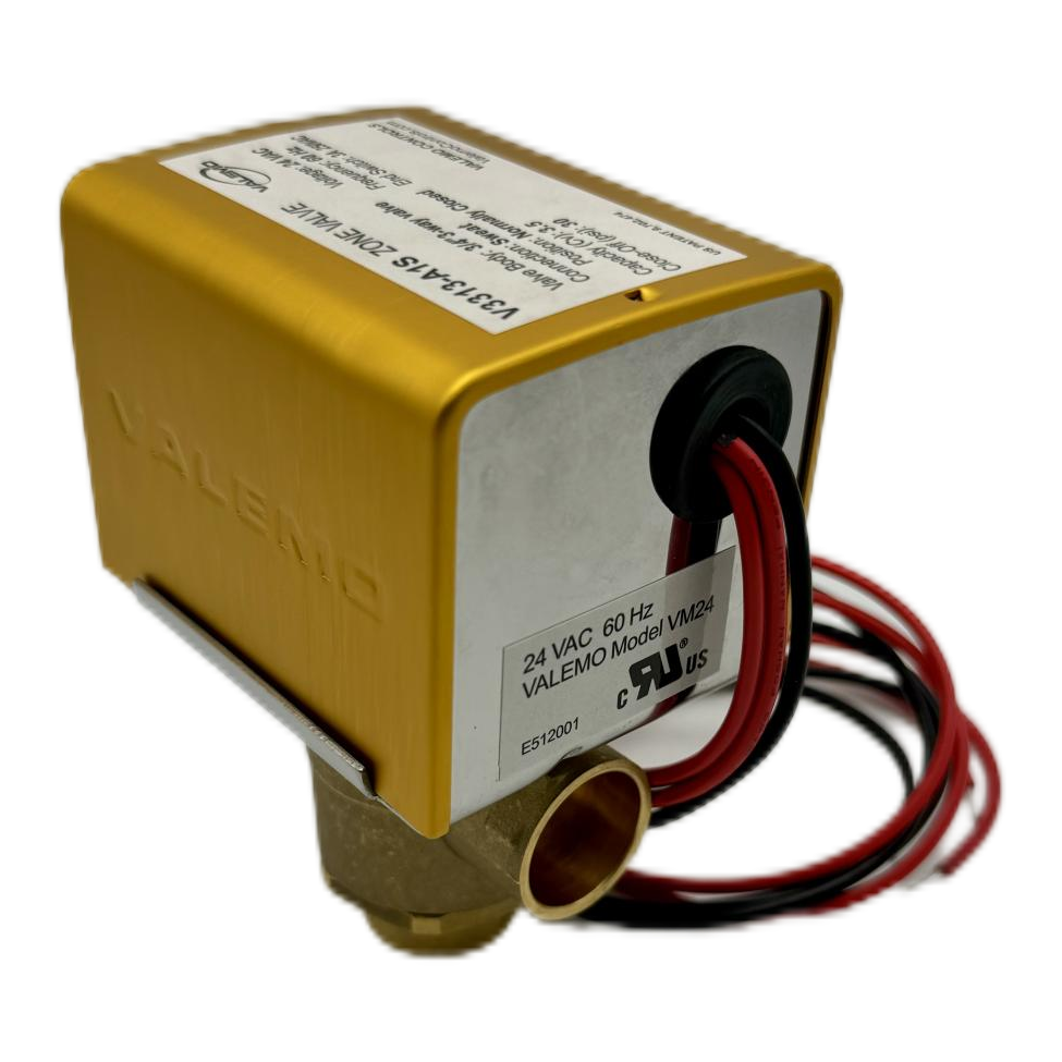CASE of (12) V3313-A1S Motorized Zone Valve, 3-way, 3/4" Sweat, 24 VAC with End Switch