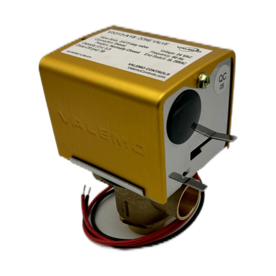 CASE of (12) V3313-A1S Motorized Zone Valve, 3-way, 3/4" Sweat, 24 VAC with End Switch