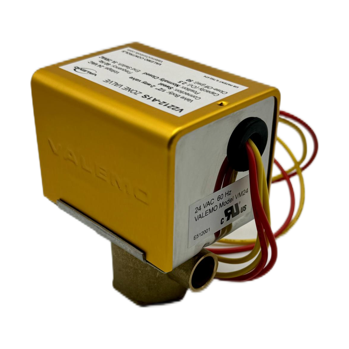 CASE of (12) V2212-A1S Motorized Zone Valve, 2-way, 1/2" Sweat, 24 VAC with End Switch