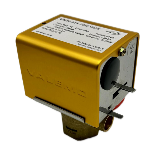 CASE of (12) V2212-A1S Motorized Zone Valve, 2-way, 1/2" Sweat, 24 VAC with End Switch