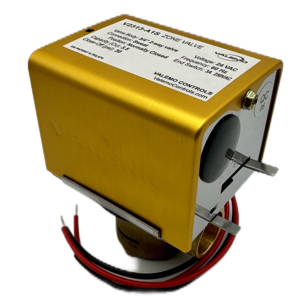 CASE of (12) V2313-A1S Zone Valves, 2-way, 3/4" Sweat, w/ End Switch