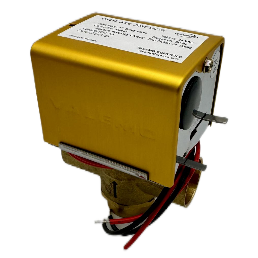 CASE of (12) V3417-A1S Motorized Zone Valve, 3-way, 1" Sweat, 24 VAC with End Switch