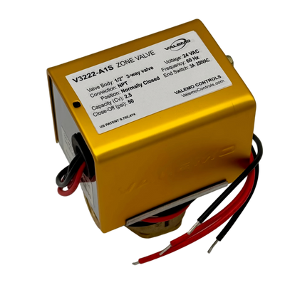 V3222-A1S Zone Valve, 3-way, 1/2" NPT, 24 VAC w/ End Switch