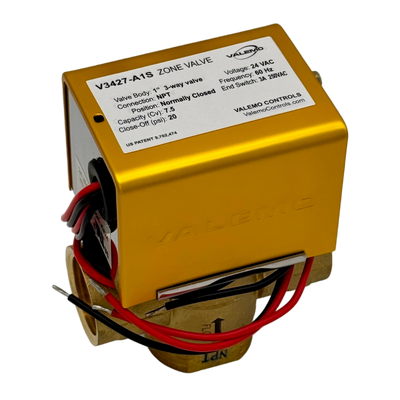 V3427-A1S Zone Valve, 3-way, 1" NPT, 24 VAC w/ End Switch