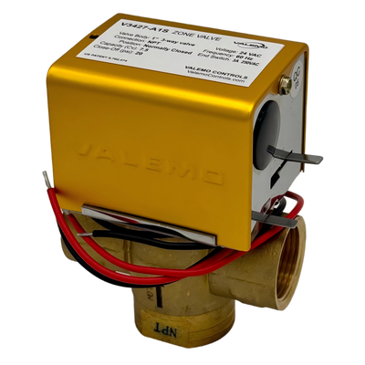 V3427-A1S Zone Valve, 3-way, 1" NPT, 24 VAC w/ End Switch