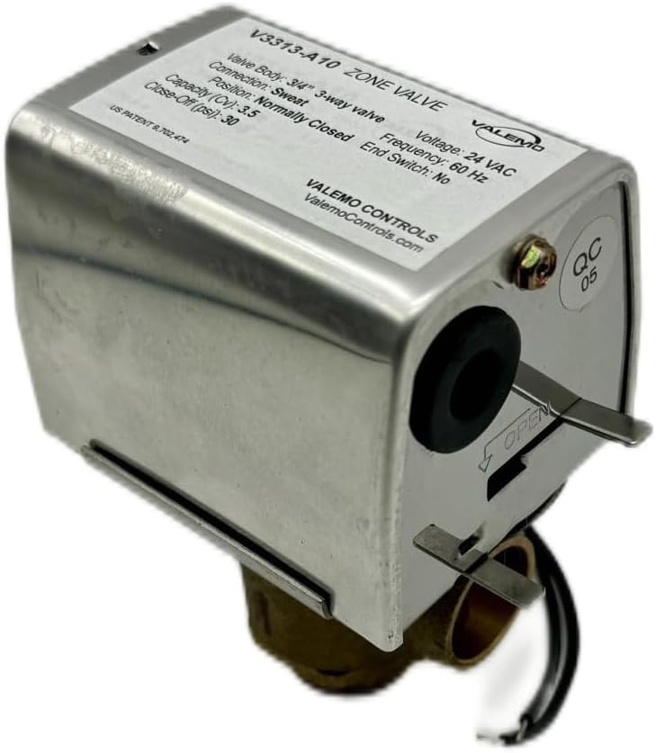 V3313-A10 Motorized Zone Valve, 3-way 3/4", Sweat, 24 VAC, No End Switch