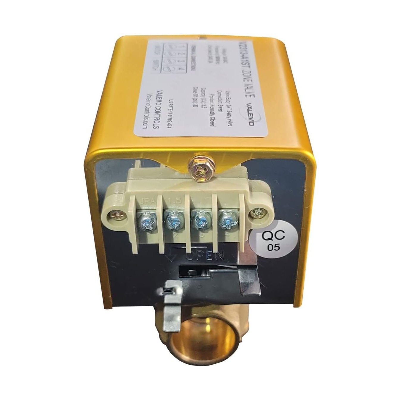 V2313-A1ST Motorized Zone Valve, 2-way, 3/4" Sweat, Normally Closed, Terminal Connections, 24 VAC with End Switch, Compatible with Honeywell V8043F