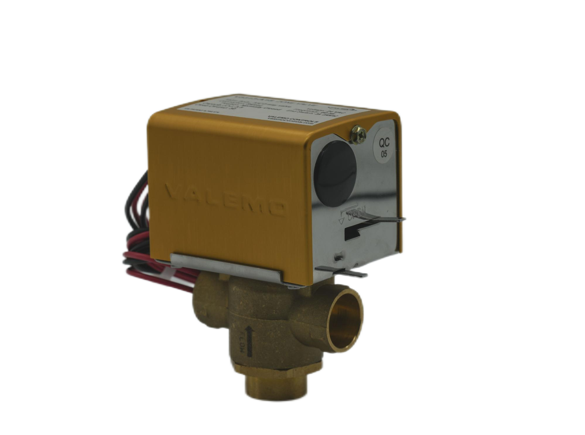 CASE of (12) V3313-A1S Motorized Zone Valve, 3-way, 3/4" Sweat, 24 VAC with End Switch