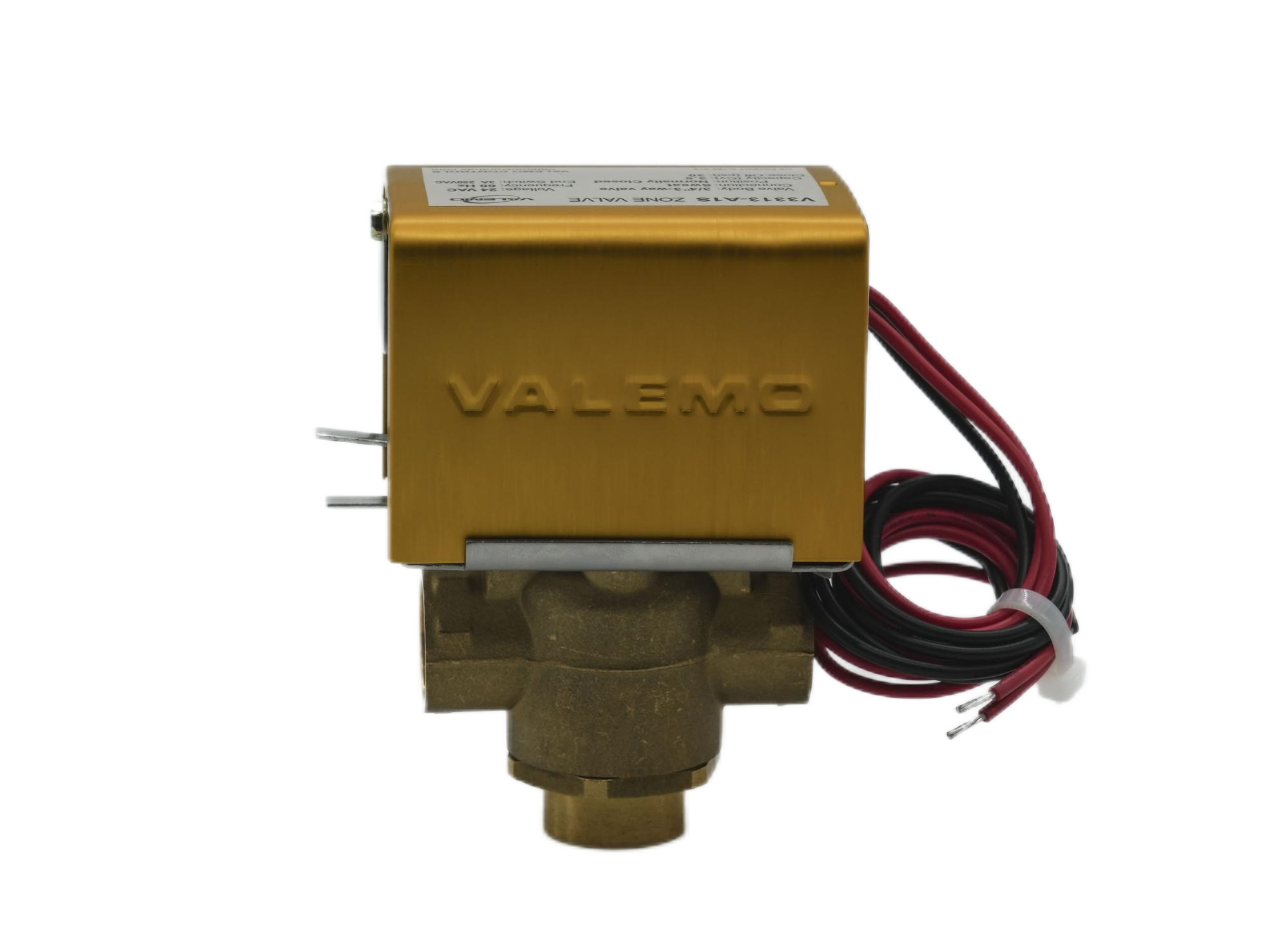 CASE of (12) V3313-A1S Motorized Zone Valve, 3-way, 3/4" Sweat, 24 VAC with End Switch