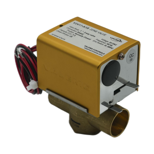 CASE of (12) V2417-A1S Motorized Zone Valve, 2-way, 1" Sweat, 24 VAC, with End Switch