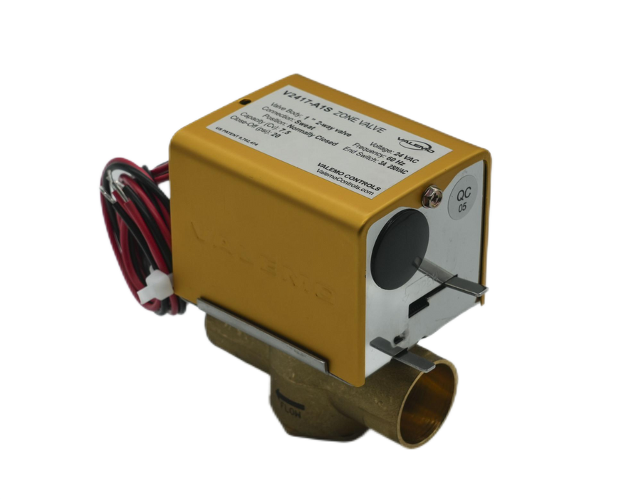 CASE of (12) V2417-A1S Motorized Zone Valve, 2-way, 1" Sweat, 24 VAC, with End Switch