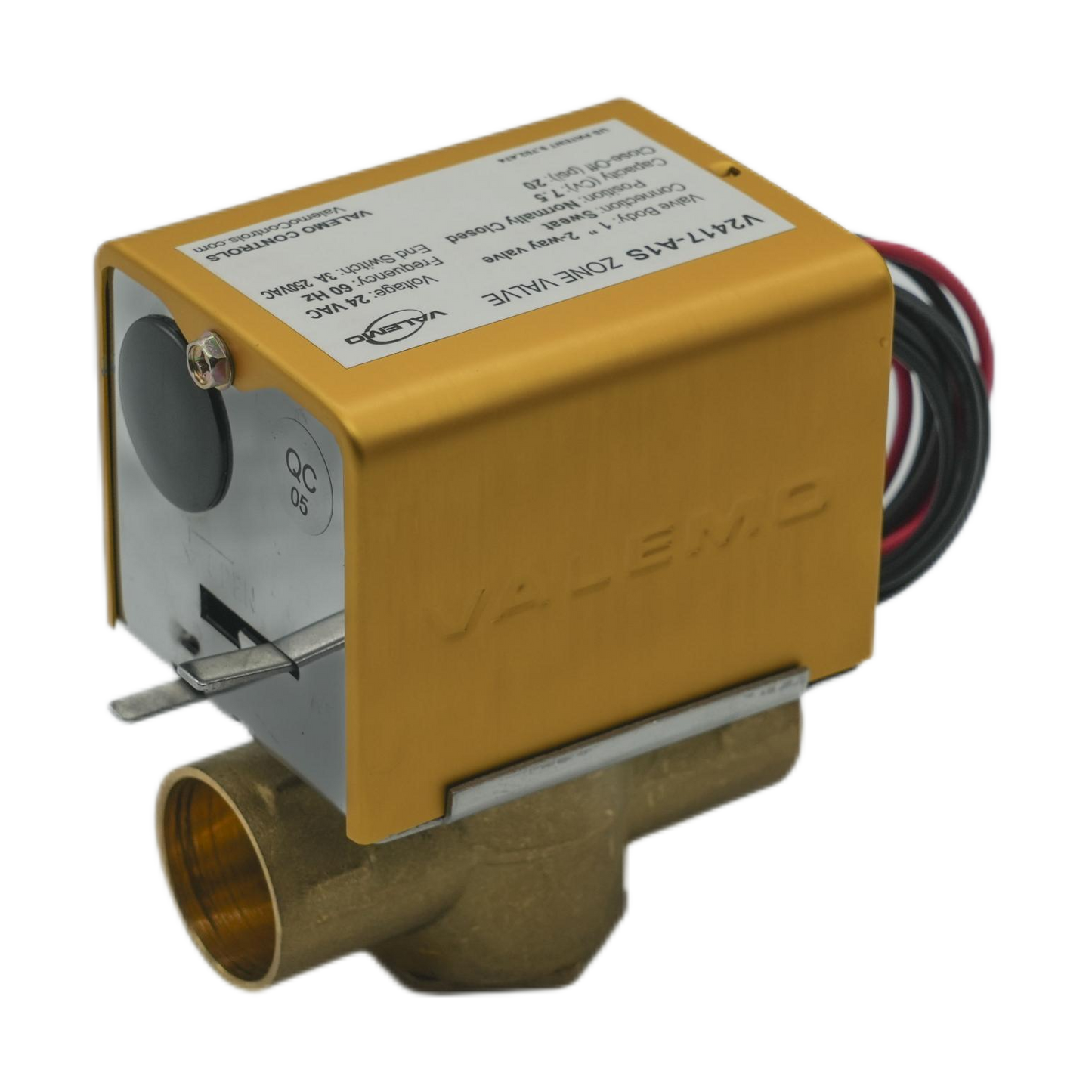 CASE of (12) V2417-A1S Motorized Zone Valve, 2-way, 1" Sweat, 24 VAC, with End Switch