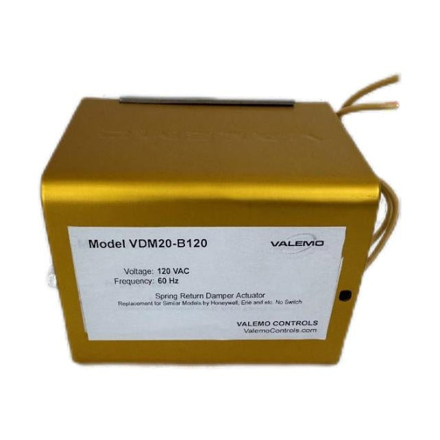 VALEMO VDM20-B120, General Purpose Spring Return Damper Actuator and Motor, Replacement for similar models by Honeywell, Erie and etc. 120 VAC, No Switch